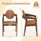 Brown & Orange PU Leather Dining Chairs Set of 2 – Rubber Wood Frame, Cushioned Seat with Armrests